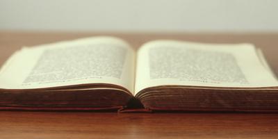 A book open on a table